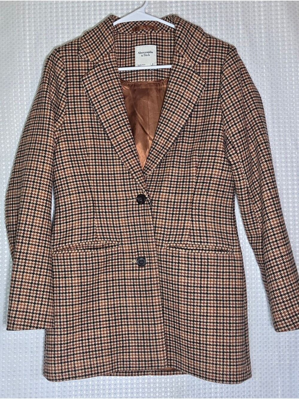 Abercrombie & Fitch Plaid Blazer Old Money Academia Office Chic Jacket Small - Picture 5 of 12